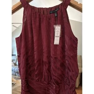 White House Black Market Red Halter Blouse Size 4